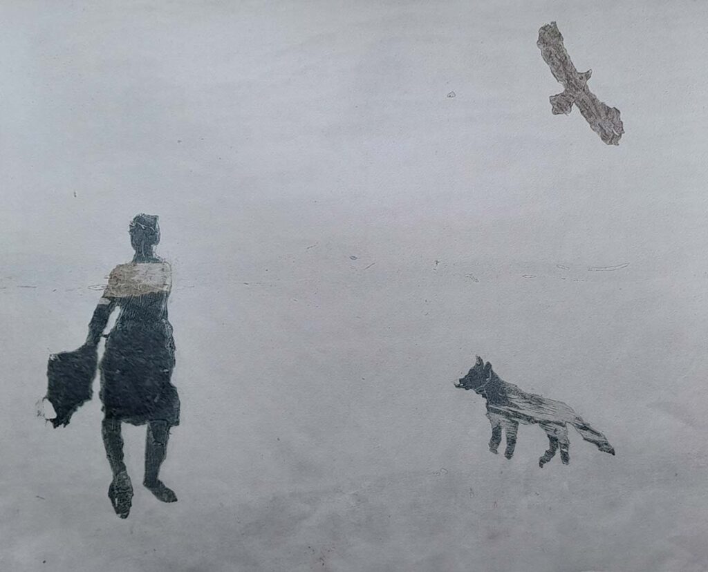 Dingo Looking 24 monoprint